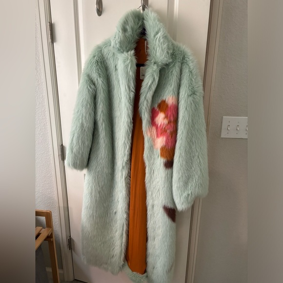 Free People Fluffy Flower Coat Seafoam Combo XS - Picture 12 of 12